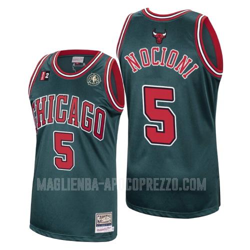 uomo maglia chicago bulls di andres nocioni 5 verde hardwood classics