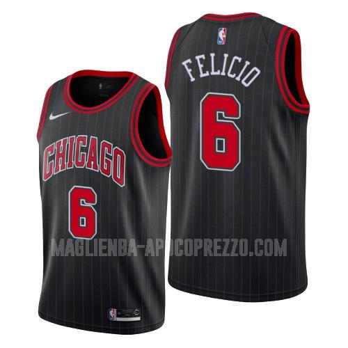 uomo maglia chicago bulls di cristiano felicio 6 nero statement 2019-20