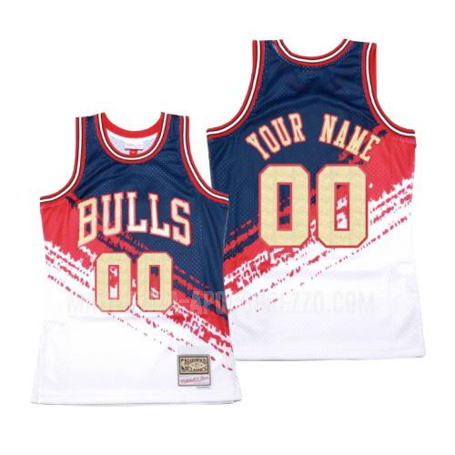 uomo maglia chicago bulls di custom bianco hardwood classics