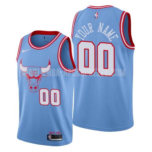 uomo maglia chicago bulls di custom blu city edition 2019-20