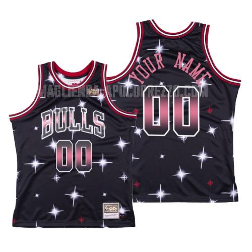 uomo maglia chicago bulls di custom nero aerografo knit