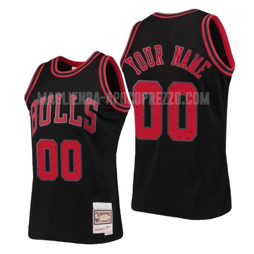 uomo maglia chicago bulls di custom nero collezione anelli