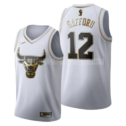 uomo maglia chicago bulls di daniel gafford 12 bianco edizione d'oro