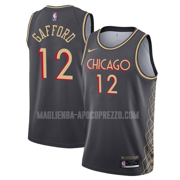 uomo maglia chicago bulls di daniel gafford 12 nero city edition 2020-21