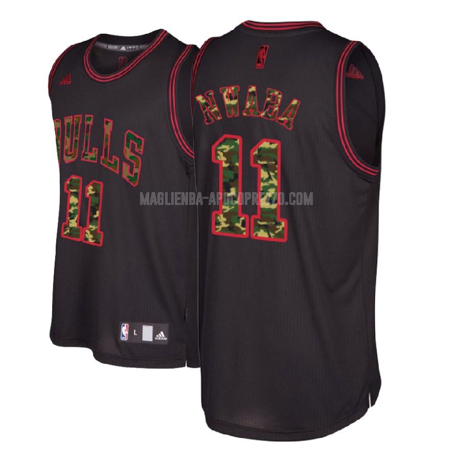 uomo maglia chicago bulls di david nwaba 11 nero edizione di moda