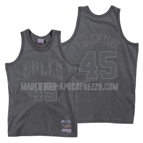 uomo maglia chicago bulls di denzel valentine 45 grigio lavato