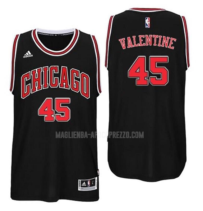 uomo maglia chicago bulls di denzel valentine 45 nero alternato 2016