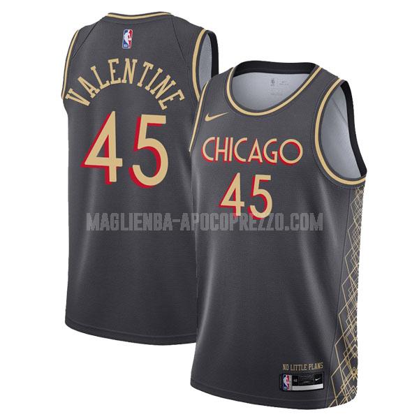 uomo maglia chicago bulls di denzel valentine 45 nero city edition 2020-21