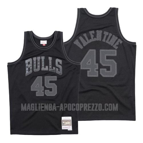 uomo maglia chicago bulls di denzel valentine 45 nero hardwood classics