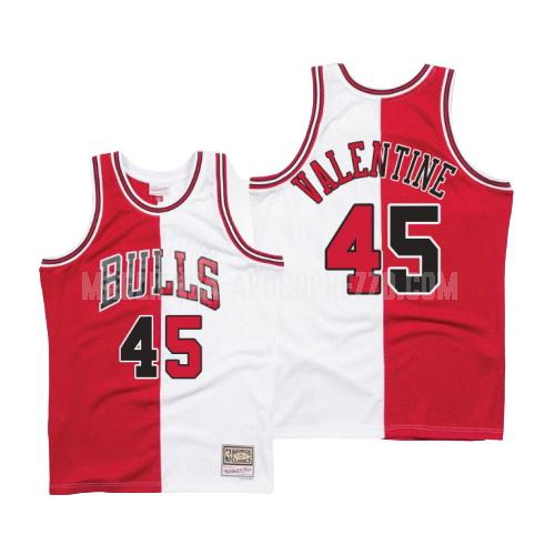 uomo maglia chicago bulls di denzel valentine 45 rosso bianco diviso hardwood classics