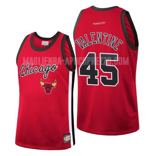 uomo maglia chicago bulls di denzel valentine 45 rosso hardwood classics