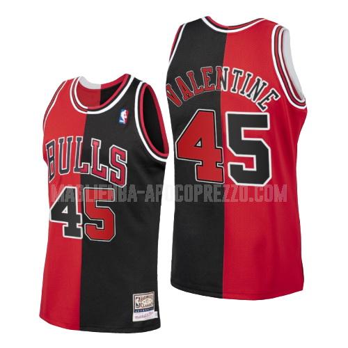 uomo maglia chicago bulls di denzel valentine 45 rosso nero diviso