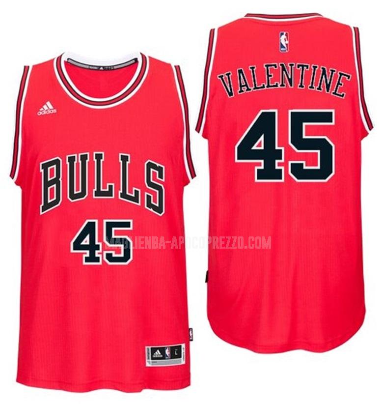 uomo maglia chicago bulls di denzel valentine 45 rosso road 2016