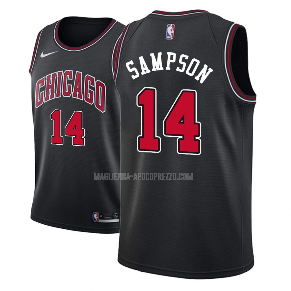 uomo maglia chicago bulls di jakarr sampson 14 nero statement