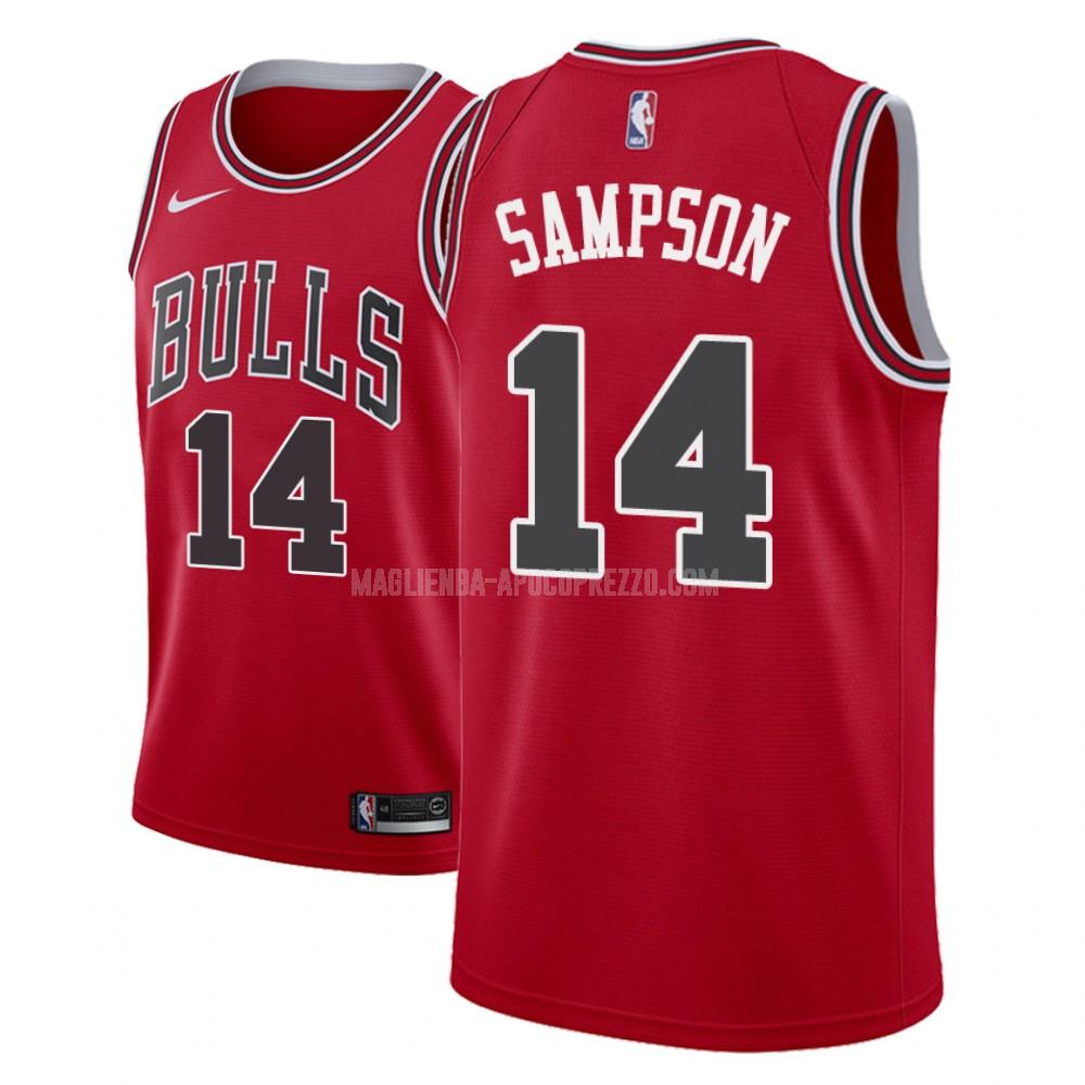 uomo maglia chicago bulls di jakarr sampson 14 rosso icon