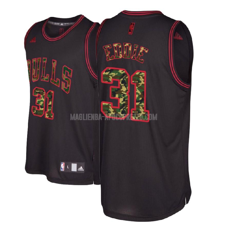 uomo maglia chicago bulls di jarell eddie 31 nero edizione di moda