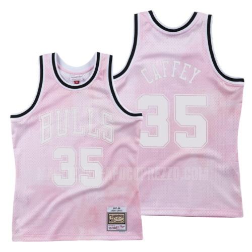 uomo maglia chicago bulls di jason caffey 35 rosa cieli nuvolosi