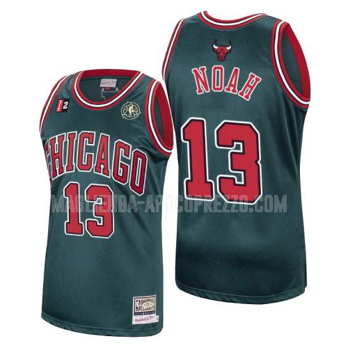 uomo maglia chicago bulls di joakim noah 13 verde hardwood classics