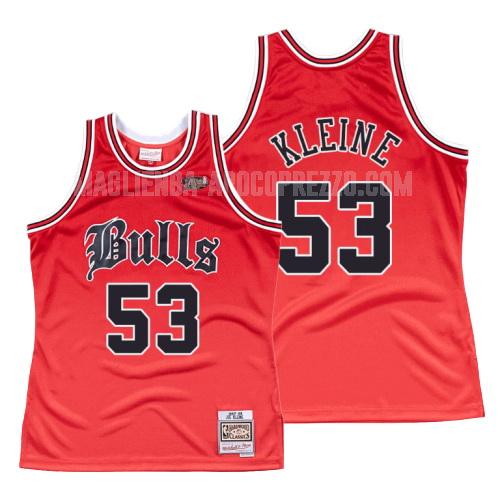 uomo maglia chicago bulls di joe kleine 53 rosso old english 1997-98