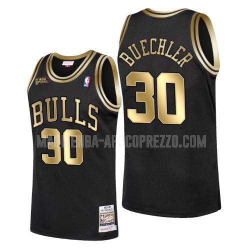 uomo maglia chicago bulls di jud buechler 30 nero campioni 1998