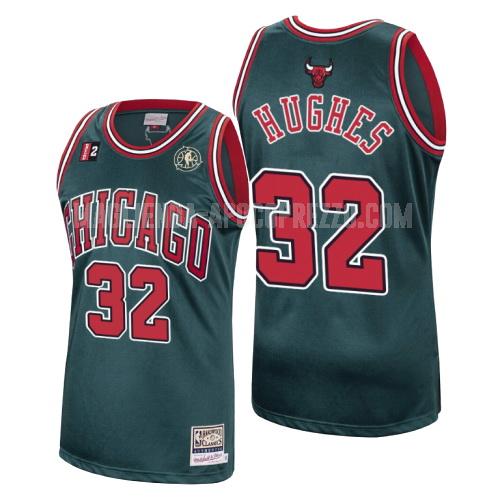 uomo maglia chicago bulls di larry hughes 32 verde hardwood classics