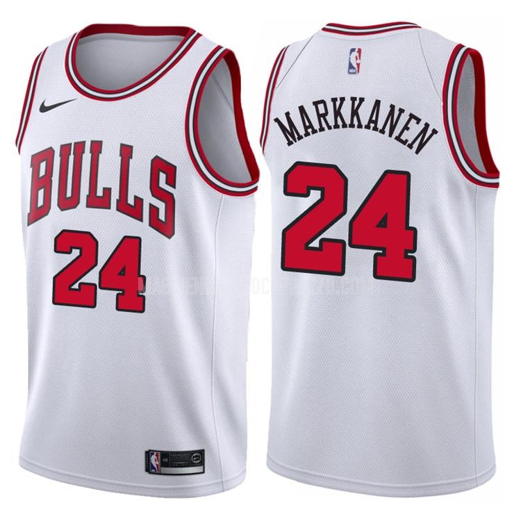 uomo maglia chicago bulls di lauri markkanen 24 bianco association 2017-18