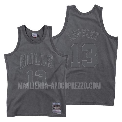 uomo maglia chicago bulls di luc longley 13 grigio lavato