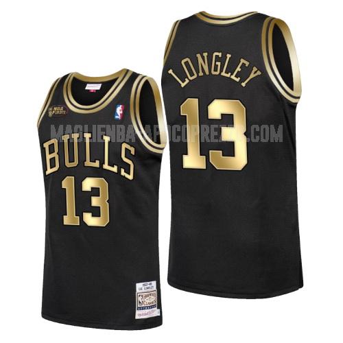 uomo maglia chicago bulls di luc longley 13 nero campioni 1998