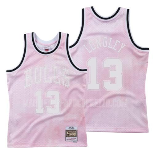 uomo maglia chicago bulls di luc longley 13 rosa cieli nuvolosi