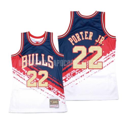 uomo maglia chicago bulls di otto porter jr 22 bianco hardwood classics