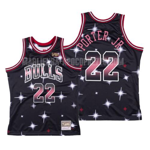 uomo maglia chicago bulls di otto porter jr 22 nero aerografo knit