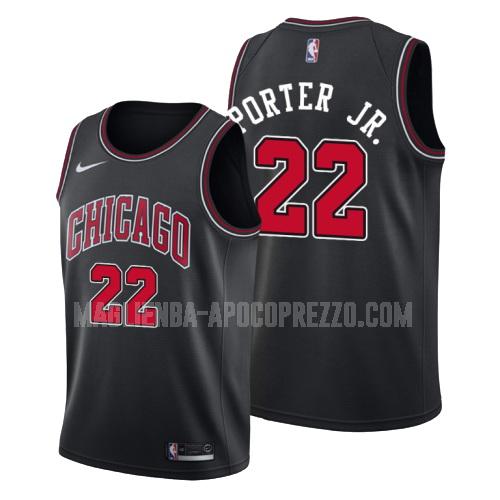 uomo maglia chicago bulls di otto porter jr 22 nero statement