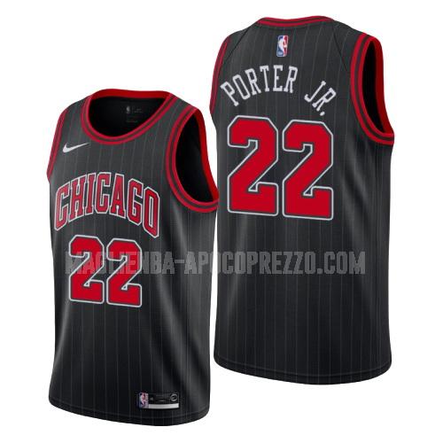 uomo maglia chicago bulls di otto porter jr 22 nero statement 2019-20