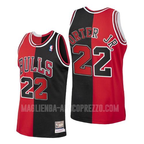 uomo maglia chicago bulls di otto porter jr 22 rosso nero diviso