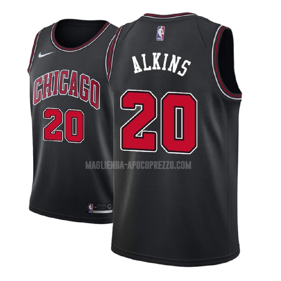 uomo maglia chicago bulls di rawle alkins 20 nero statement 2018-19