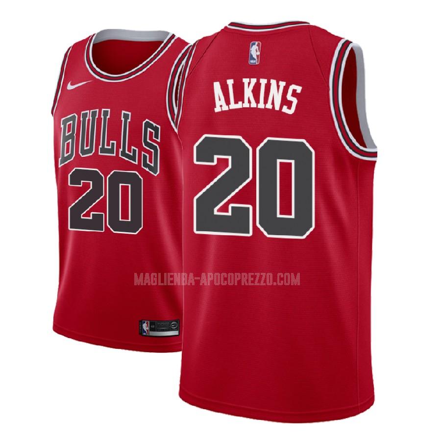 uomo maglia chicago bulls di rawle alkins 20 rosso icon 2018-19