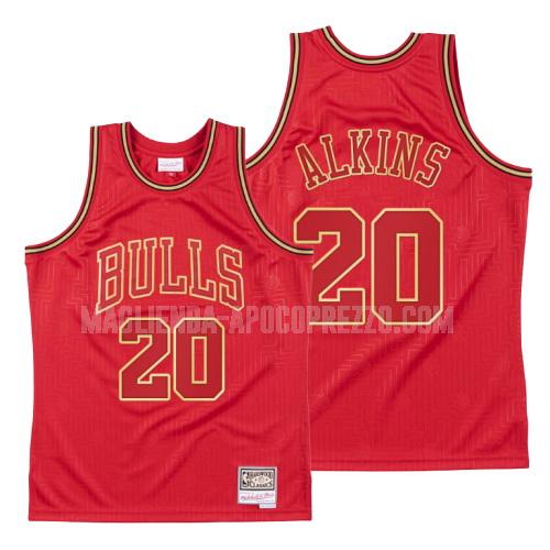 uomo maglia chicago bulls di rawle alkins 20 rosso throwback 2020