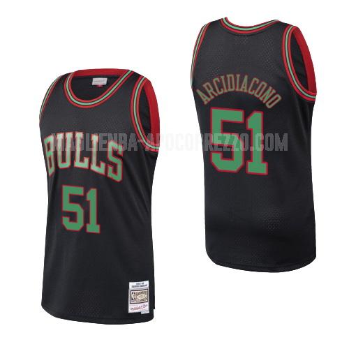 uomo maglia chicago bulls di ryan arcidiacono 51 nero hardwood classics