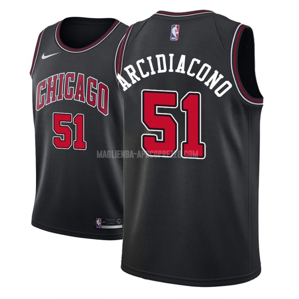 uomo maglia chicago bulls di ryan arcidiacono 51 nero statement