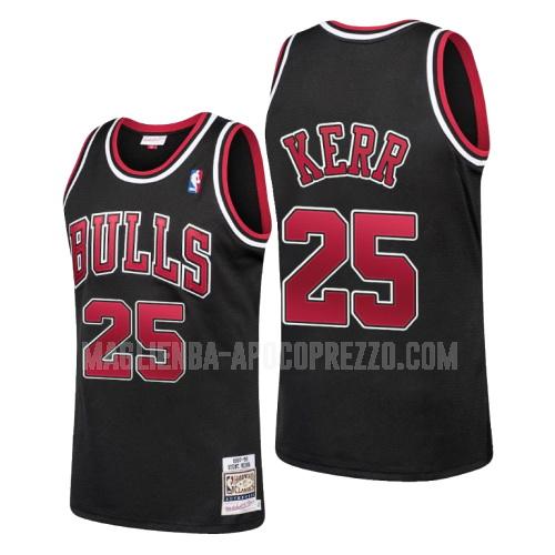 uomo maglia chicago bulls di steve kerr 25 nero hardwood classics 1997-98