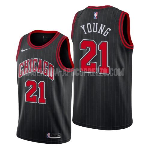 uomo maglia chicago bulls di thaddeus young 21 nero statement 2019-20