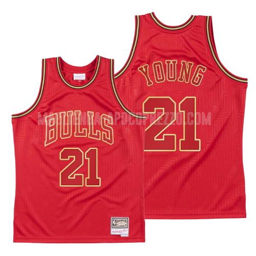 uomo maglia chicago bulls di thaddeus young 21 rosso throwback 2020