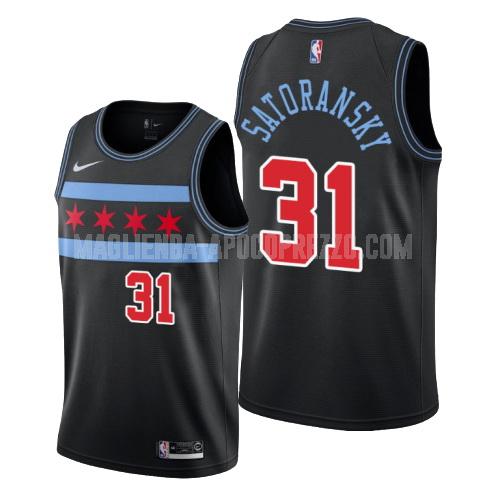 uomo maglia chicago bulls di tomas satoransky 31 nero city edition