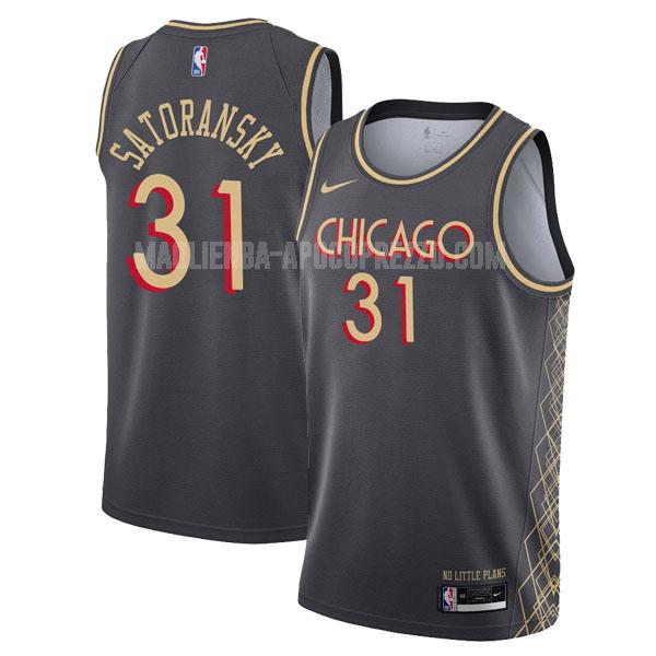 uomo maglia chicago bulls di tomas satoransky 31 nero city edition 2020-21