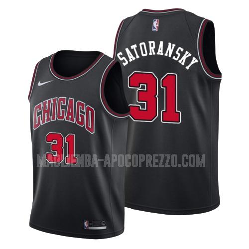 uomo maglia chicago bulls di tomas satoransky 31 nero statement