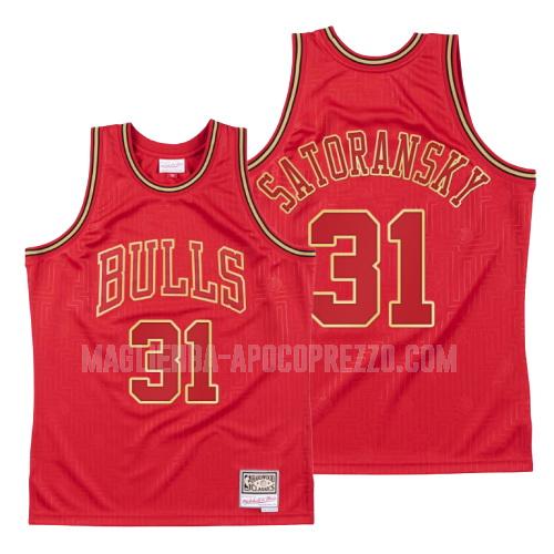 uomo maglia chicago bulls di tomas satoransky 31 rosso throwback 2020