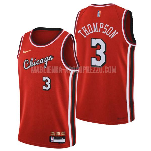 uomo maglia chicago bulls di tristan thompson 3 rosso city edition 2022