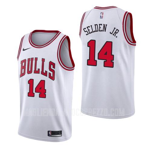 uomo maglia chicago bulls di wayne selden jr 14 bianco association