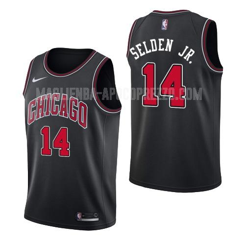 uomo maglia chicago bulls di wayne selden jr 14 nero statement