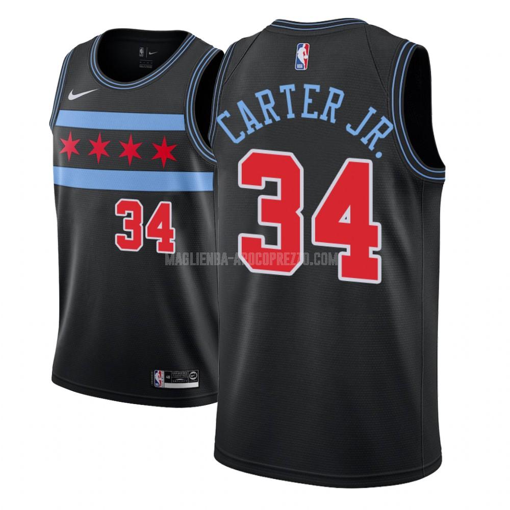 uomo maglia chicago bulls di wendell carter jr 34 nero city edition